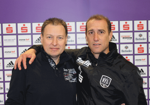 Jörg Rensmann und sein Ex-VFL Osnabrück Coach Joe Enochs - zur aktiven Zeit war Jörg Pate für Joe